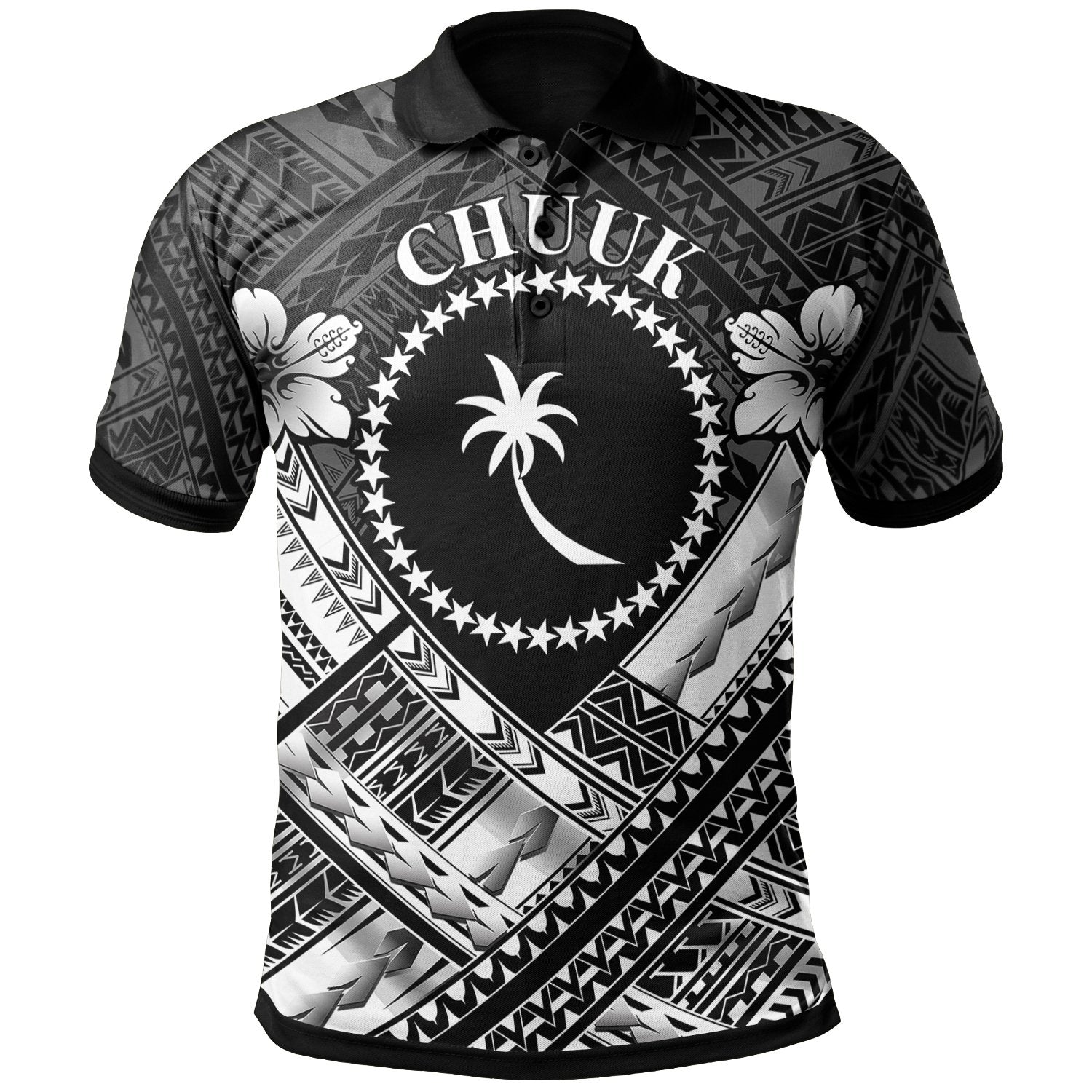 Chuuk Polynesian Polo Shirt Truk White Seal Camisole Hibiscus Style Unisex White - Polynesian Pride