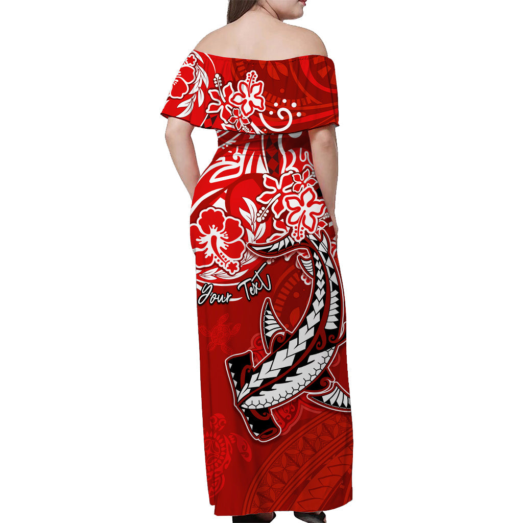 Custom Polynesian Hammerhead Shark Matching Hawaiian Outfits For Couples Red LT13 - Polynesian Pride