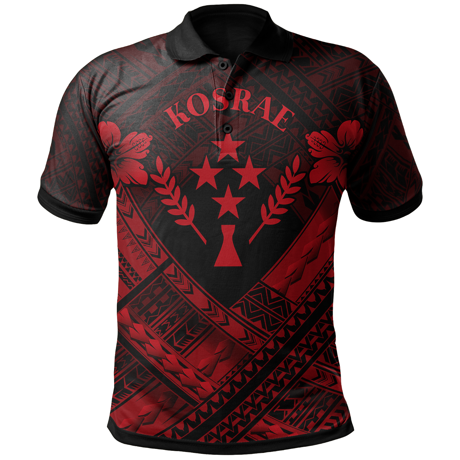 Kosrae Polynesian Custom Polo Shirt Kosrae Red Camisole Hibiscus Style Unisex Red - Polynesian Pride