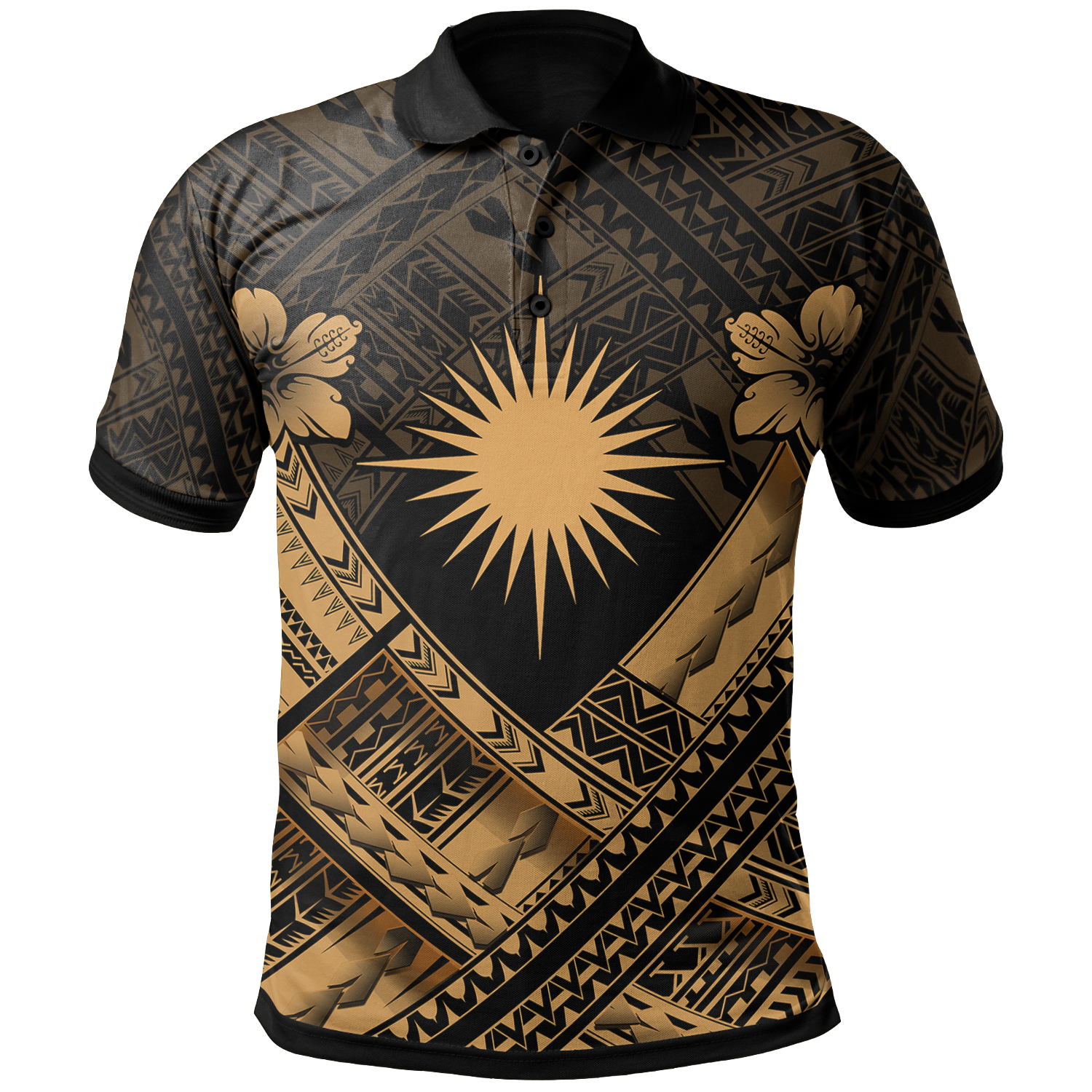 Marshall Islands Polynesian Polo Shirt Marshall Islands Gold Flag Camisole Hibiscus Style Unisex Gold - Polynesian Pride