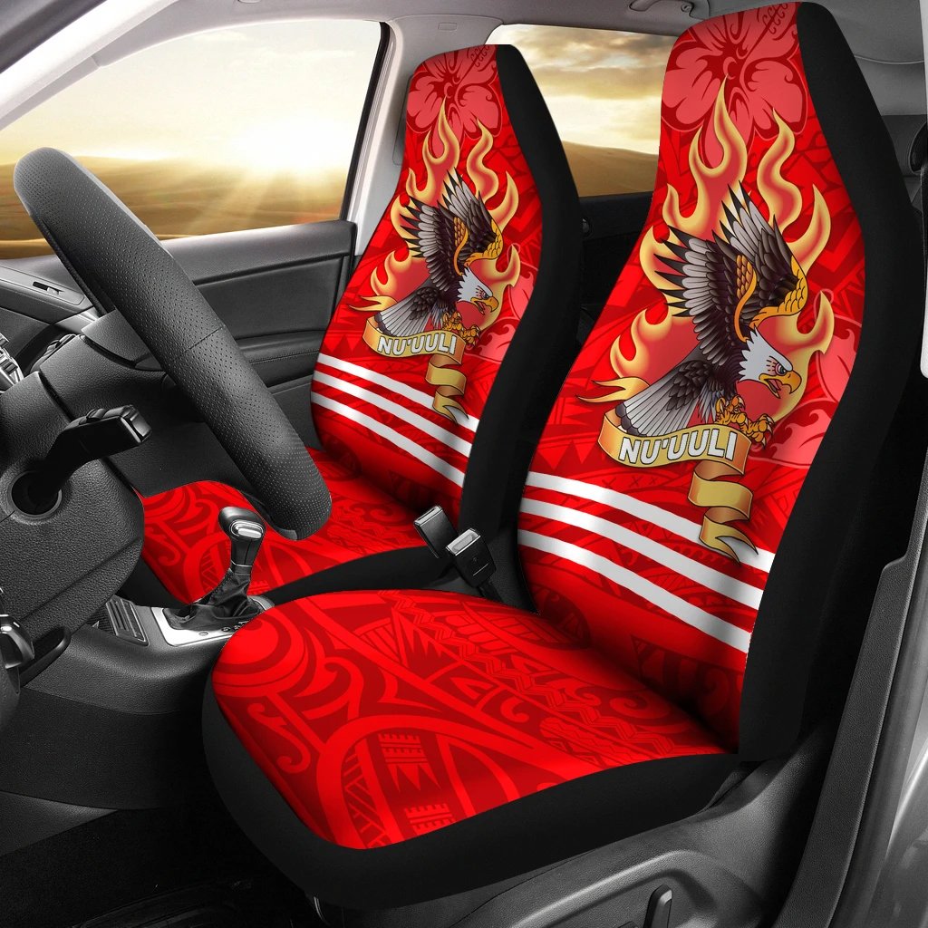 American Samoa Car Seat Cover - Nu'uuli Manulele Tausala Universal Fit Red - Polynesian Pride