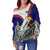 (Custom Personalised) American Samoa Off Shoulder Sweater Bald Eagle Mix Polynesian LT13 - Polynesian Pride