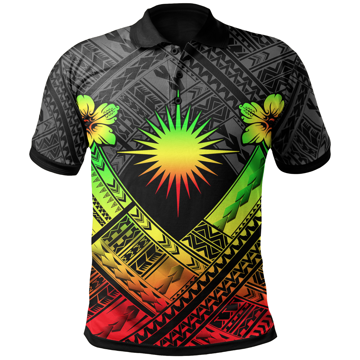 Marshall Islands Polynesian Polo Shirt Marshall Islands Reggae Flag Camisole Hibiscus Style Unisex Reggae - Polynesian Pride