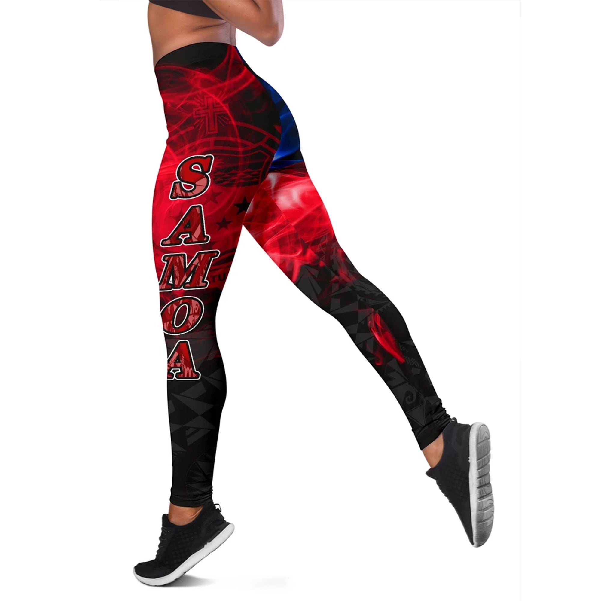 Samoa Polynesian Women's Leggings Smoking Style Black - Polynesian Pride