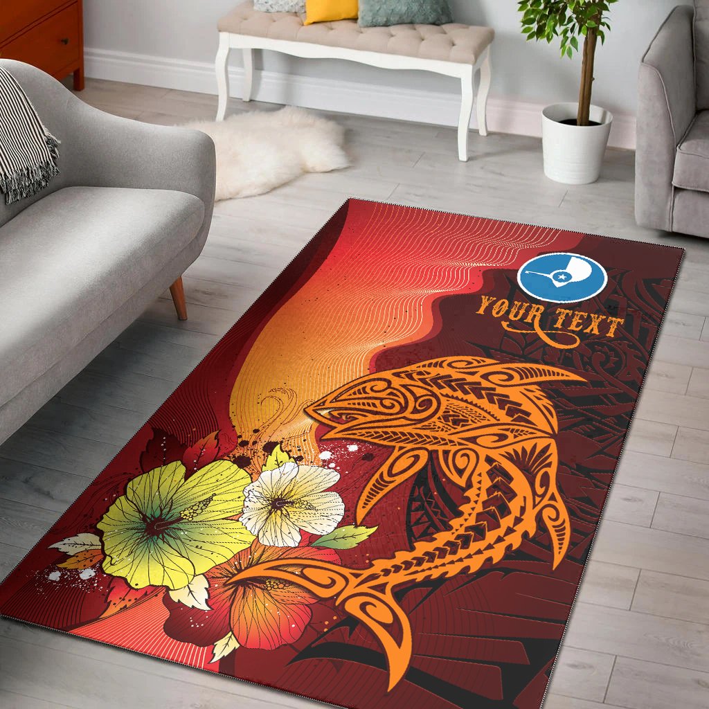 Yap Custom Personalised Area Rugs - Tribal Tuna Fish Orange - Polynesian Pride