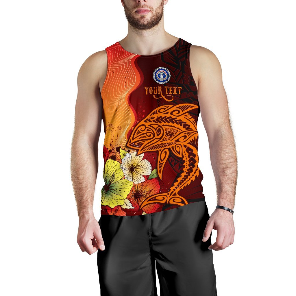 Northern Mariana Islands Custom Personalised Men Tank Top - Tribal Tuna Fish - Polynesian Pride