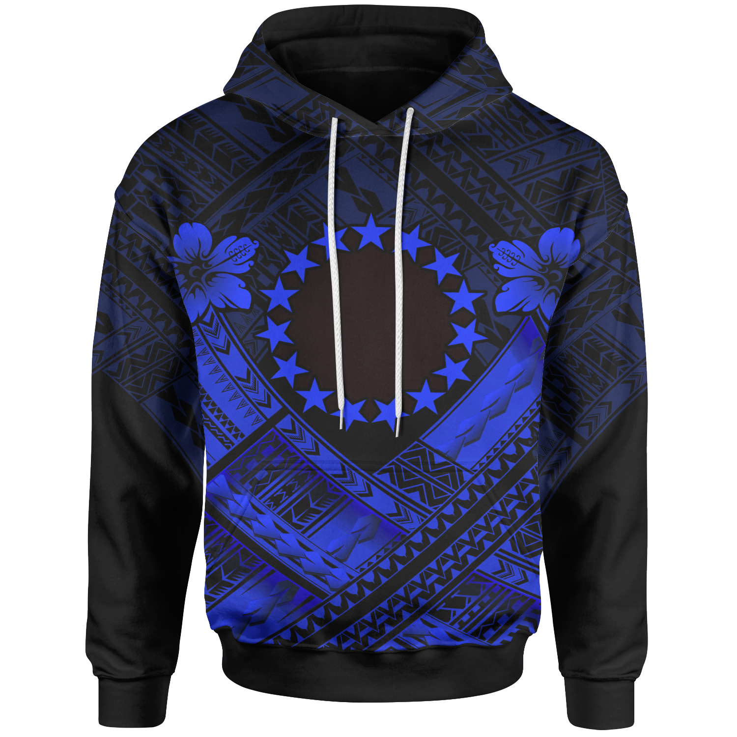 Cook Islands Polynesian Hoodie Blue Seal Camisole Hibiscus Style Unisex Blue - Polynesian Pride