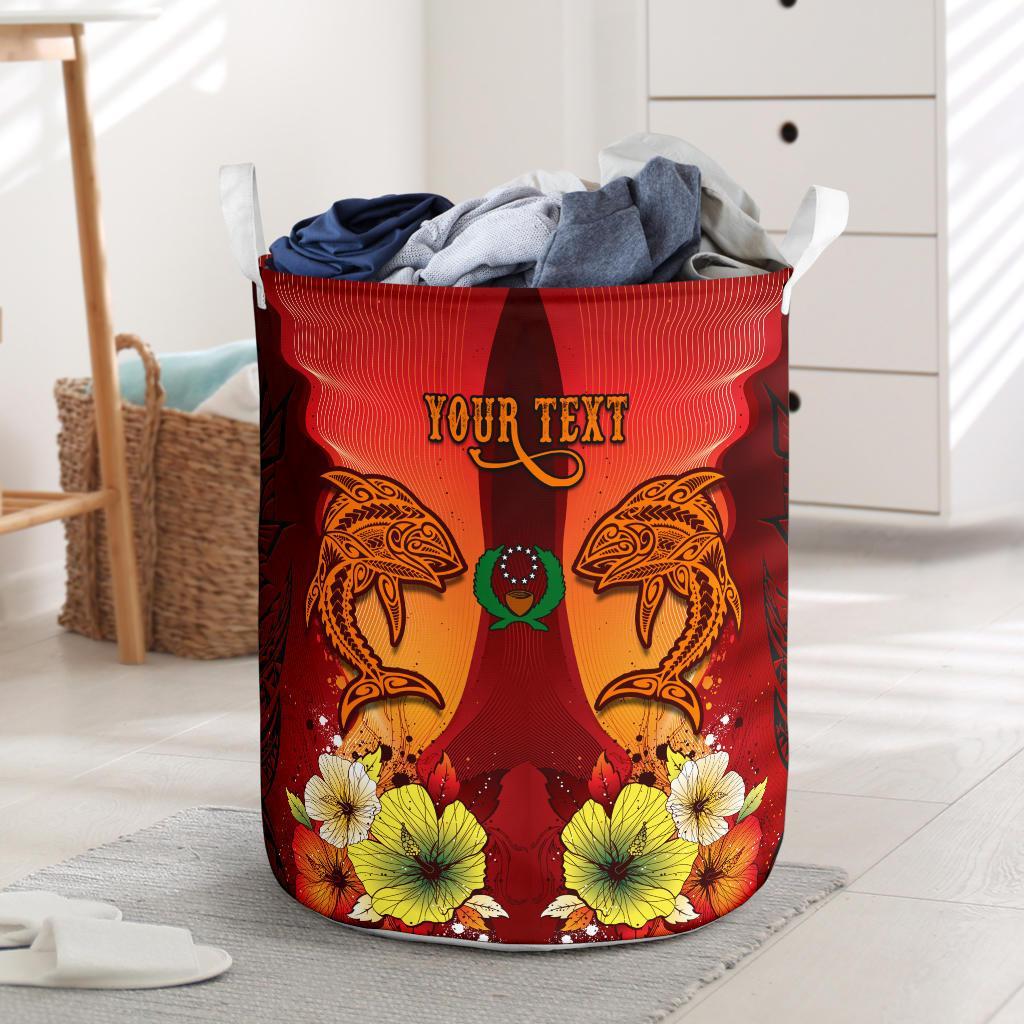 Pohnpei Custom Personalised Laundry Baskets - Tribal Tuna Fish One Style One Size Orange - Polynesian Pride