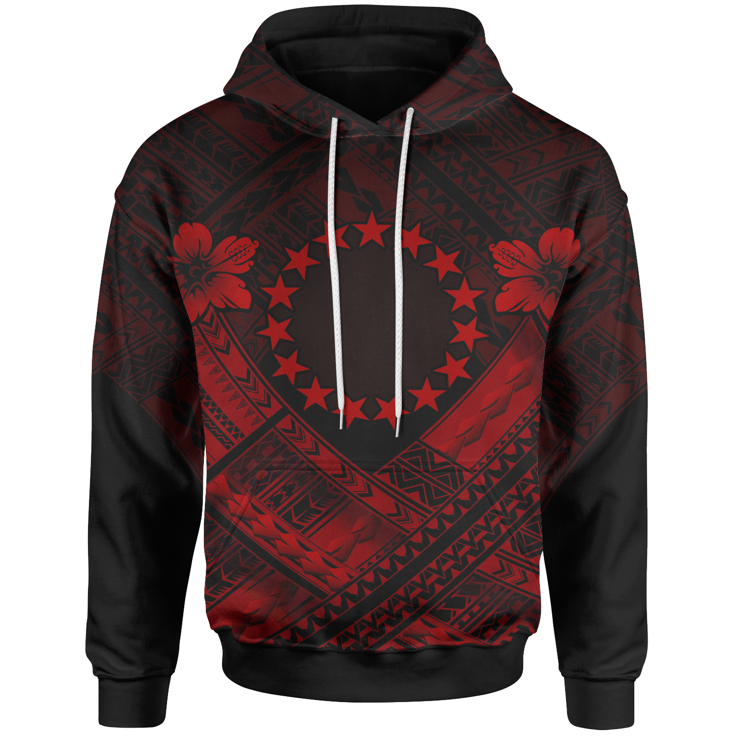 Cook Islands Polynesian Hoodie Red Seal Camisole Hibiscus Style Unisex Red - Polynesian Pride