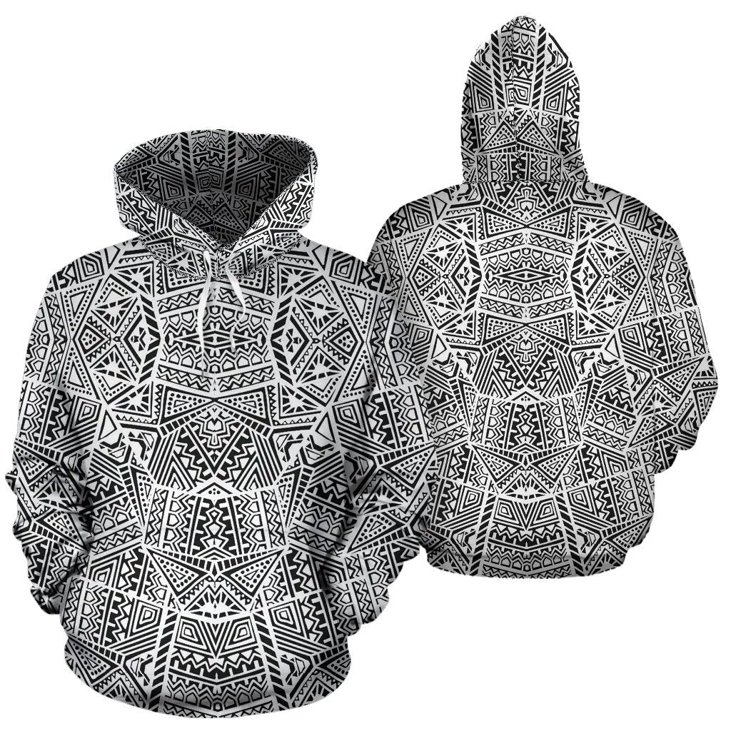 Polynesian Tribal Hoodie 07 Unisex White - Polynesian Pride