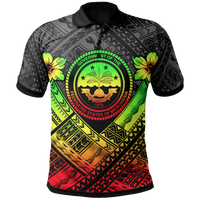 Federated States of Micronesia Polynesian Polo Shirt FSM Reggae Seal Camisole Hibiscus Style Unisex Black - Polynesian Pride