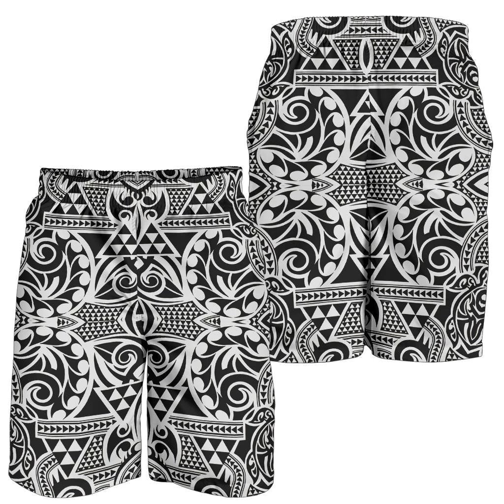 Polynesian Tribal Men's Shorts Black White Grey - Polynesian Pride