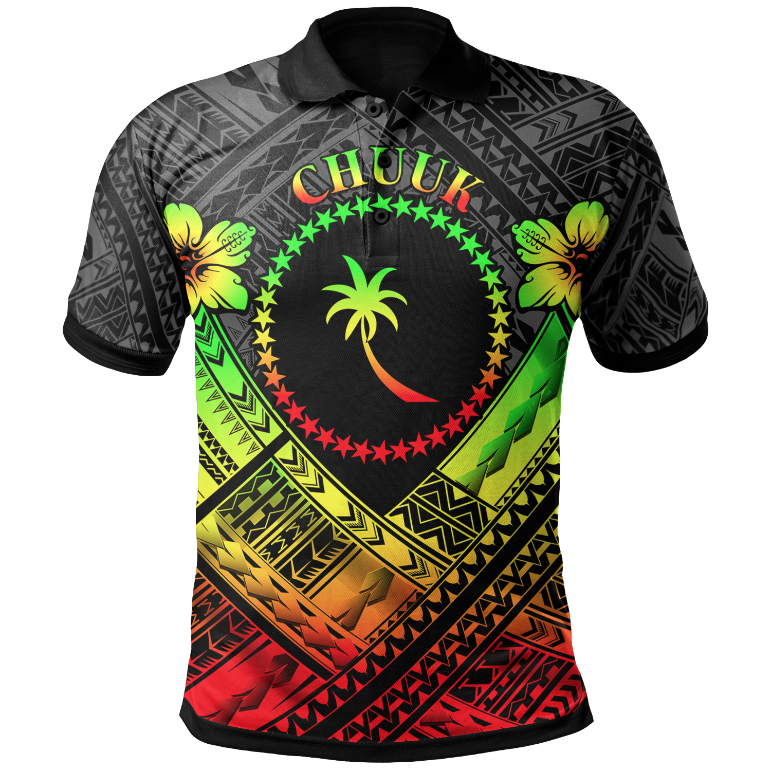 Chuuk Polynesian Polo Shirt Truk Reggae Seal Camisole Hibiscus Style Unisex Reggae - Polynesian Pride