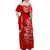 Custom Wallis et Futuna Matching Dress and Hawaiian Shirt Polynesia Red Sea Turtle and Flowers LT13 - Polynesian Pride