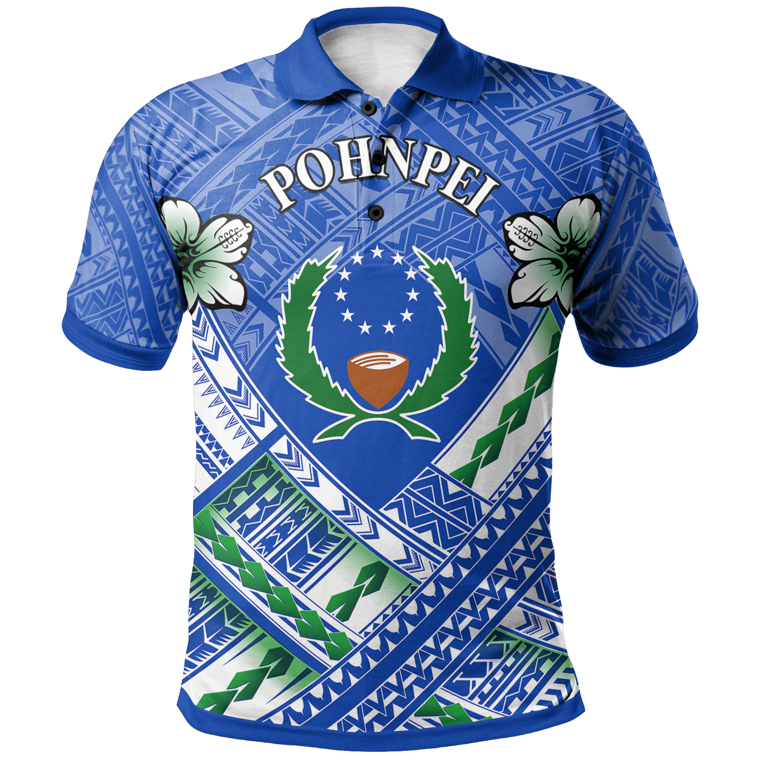 Pohnpei Polynesian Polo Shirt Pohnpei Flag Camisole Hibiscus Style Unisex Reggae - Polynesian Pride