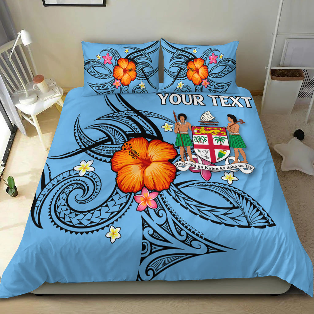 (Custom Personalised) Fiji Bedding Set - Hibiscus With Tribal - LT12 - Polynesian Pride