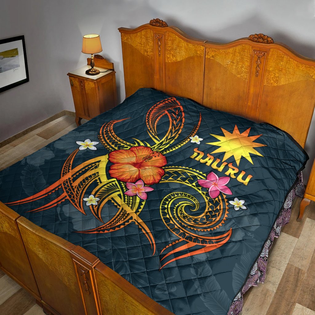 Nauru Polynesian Premium Quilt - Legend of Nauru (Blue) - Polynesian Pride