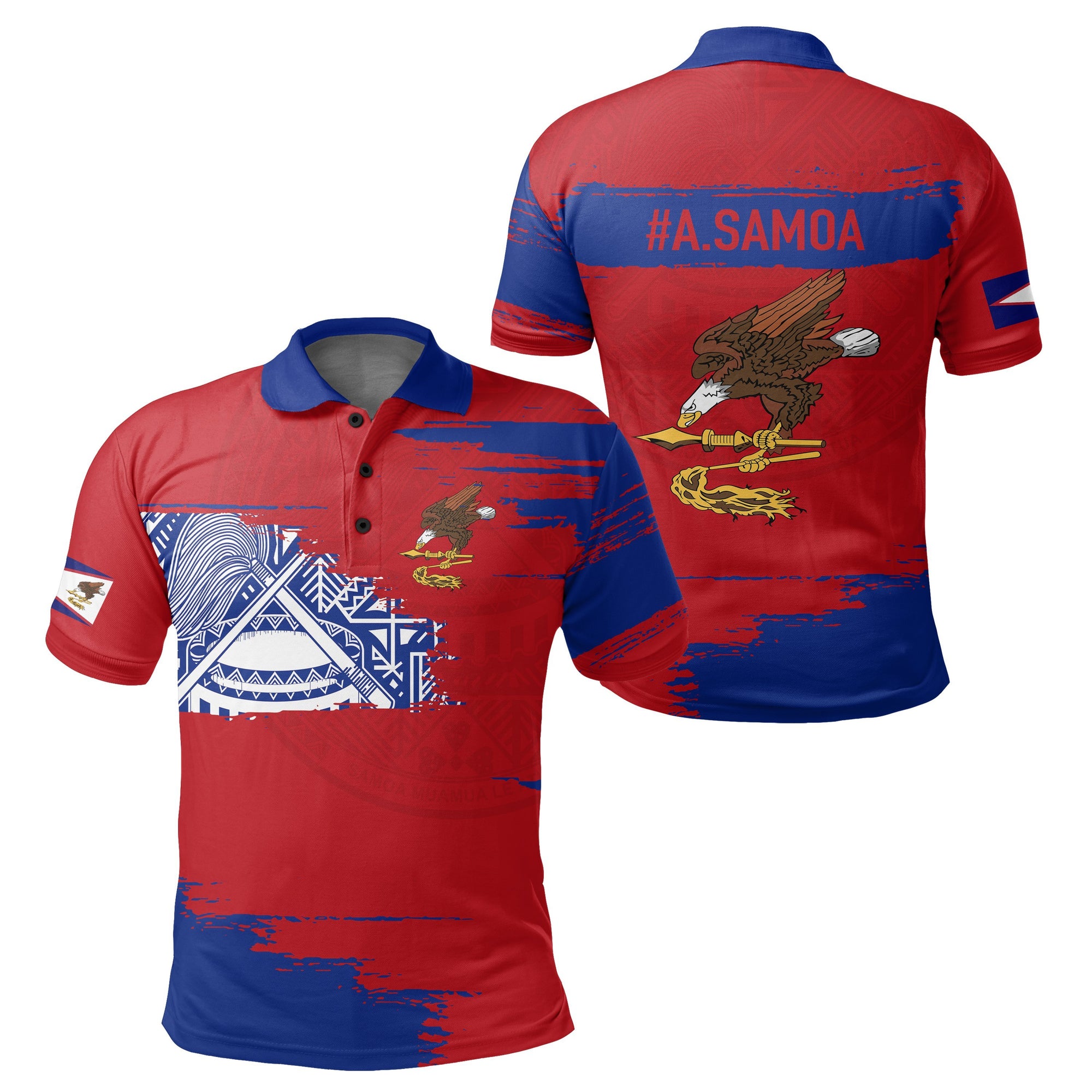 Hawaii Polo Shirt American Samoa Sport Ver Unisex Red - Polynesian Pride