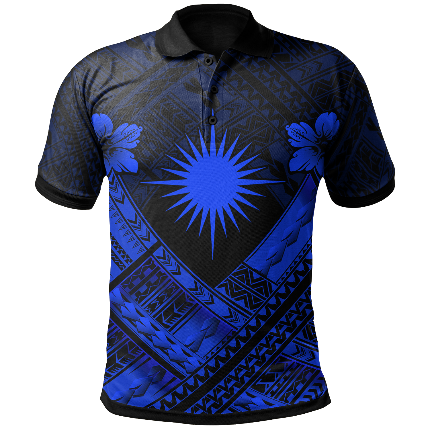 Marshall Islands Polynesian Polo Shirt Marshall Islands Blue Flag Camisole Hibiscus Style Unisex Blue - Polynesian Pride