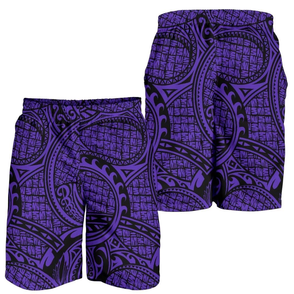 Polynesian Maori Lauhala Violet Men's Short Violet - Polynesian Pride