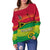 (Custom Personalised) Vanuatu Color Off Shoulder Sweater Six Provinces and Map LT13 - Polynesian Pride