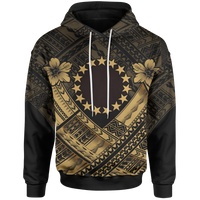 Cook Islands Polynesian Hoodie Gold Seal Camisole Hibiscus Style Unisex Gold - Polynesian Pride