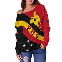 Papua New Guinea Off Shoulder Sweater Happy Independence Day LT13 - Polynesian Pride