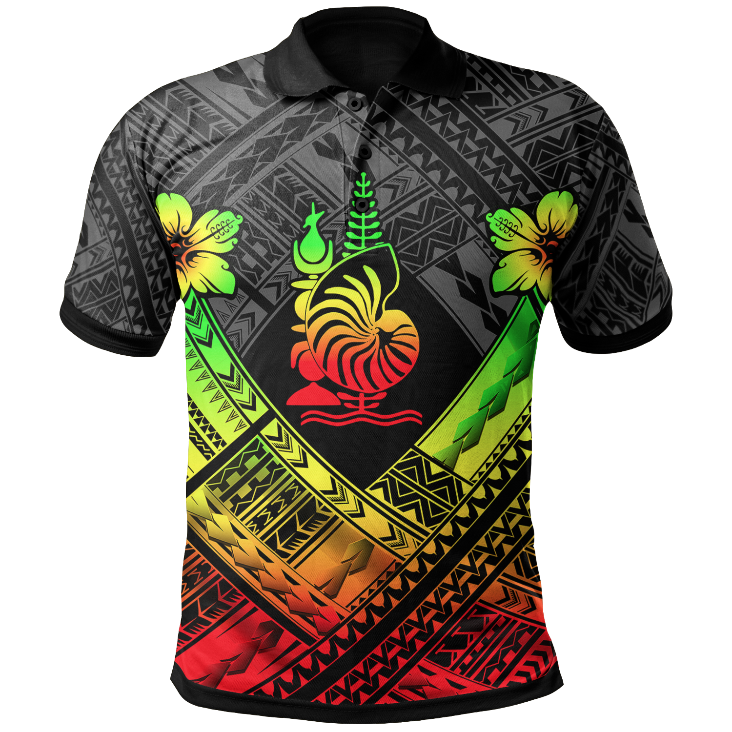 New Caledonia Polynesian Polo Shirt Polynesian Reggae Seal Camisole Hibiscus Style Unisex Reggae - Polynesian Pride