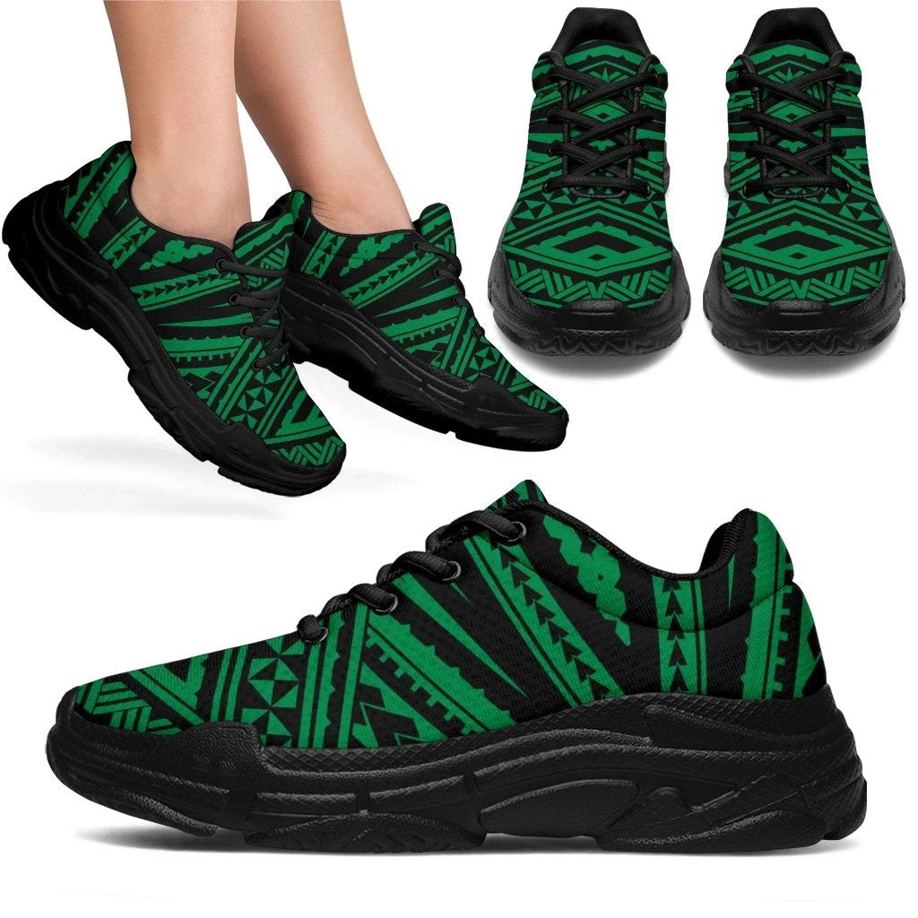 Polynesian Tatau Green Chunky Sneakers - Polynesian Pride