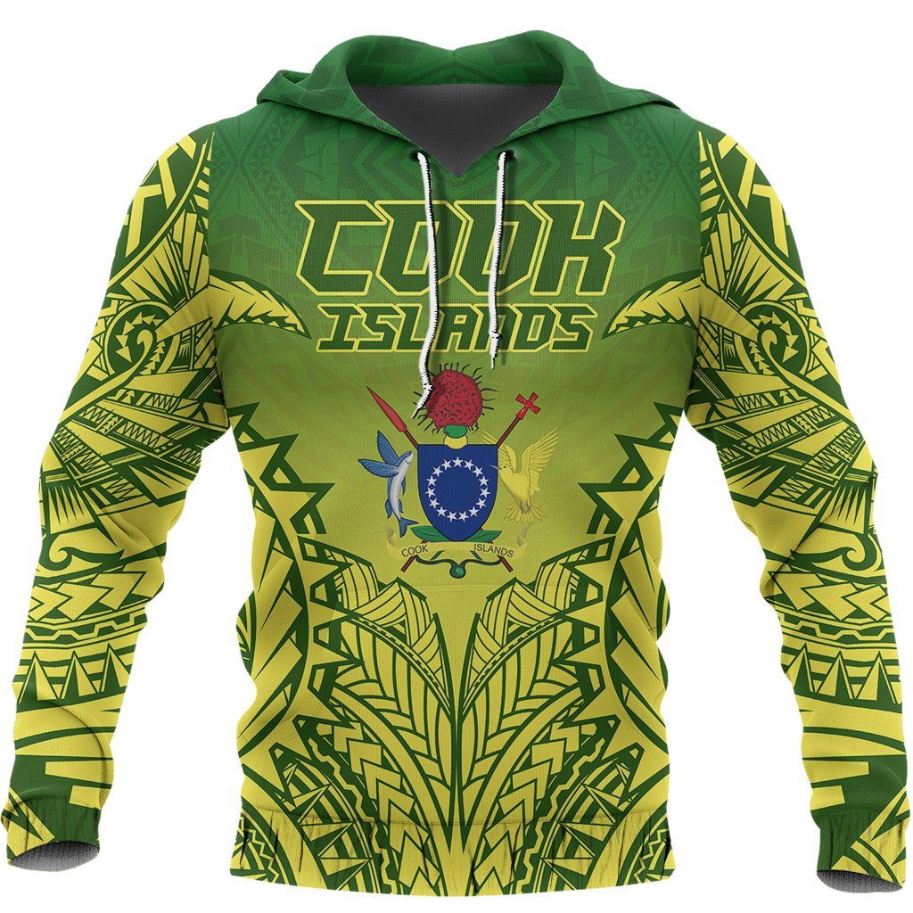 (Kuki Arirani) Cook Islands Premium Hoodie Unisex Green - Polynesian Pride