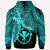 Polynesian Hawaii Hoodie Tribal Wave Tattoo Neon Blue - Polynesian Pride