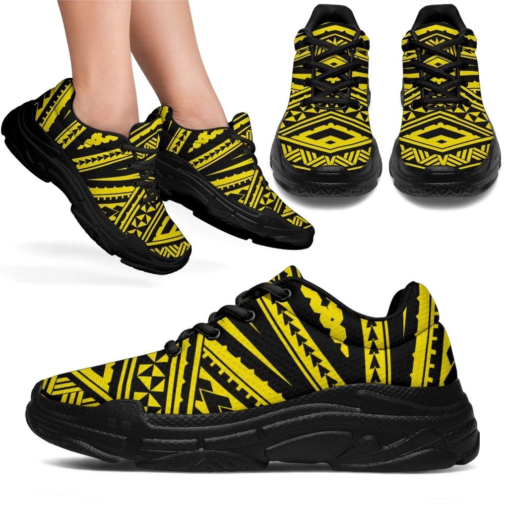 Polynesian Tatau Yellow Chunky Sneakers - Polynesian Pride