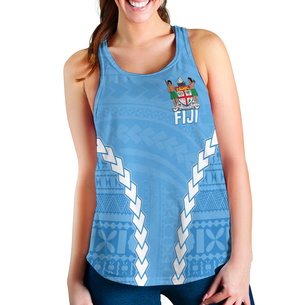 Fiji Impressive Women Racerback Tank 2021 Polynesian LT13 Blue - Polynesian Pride