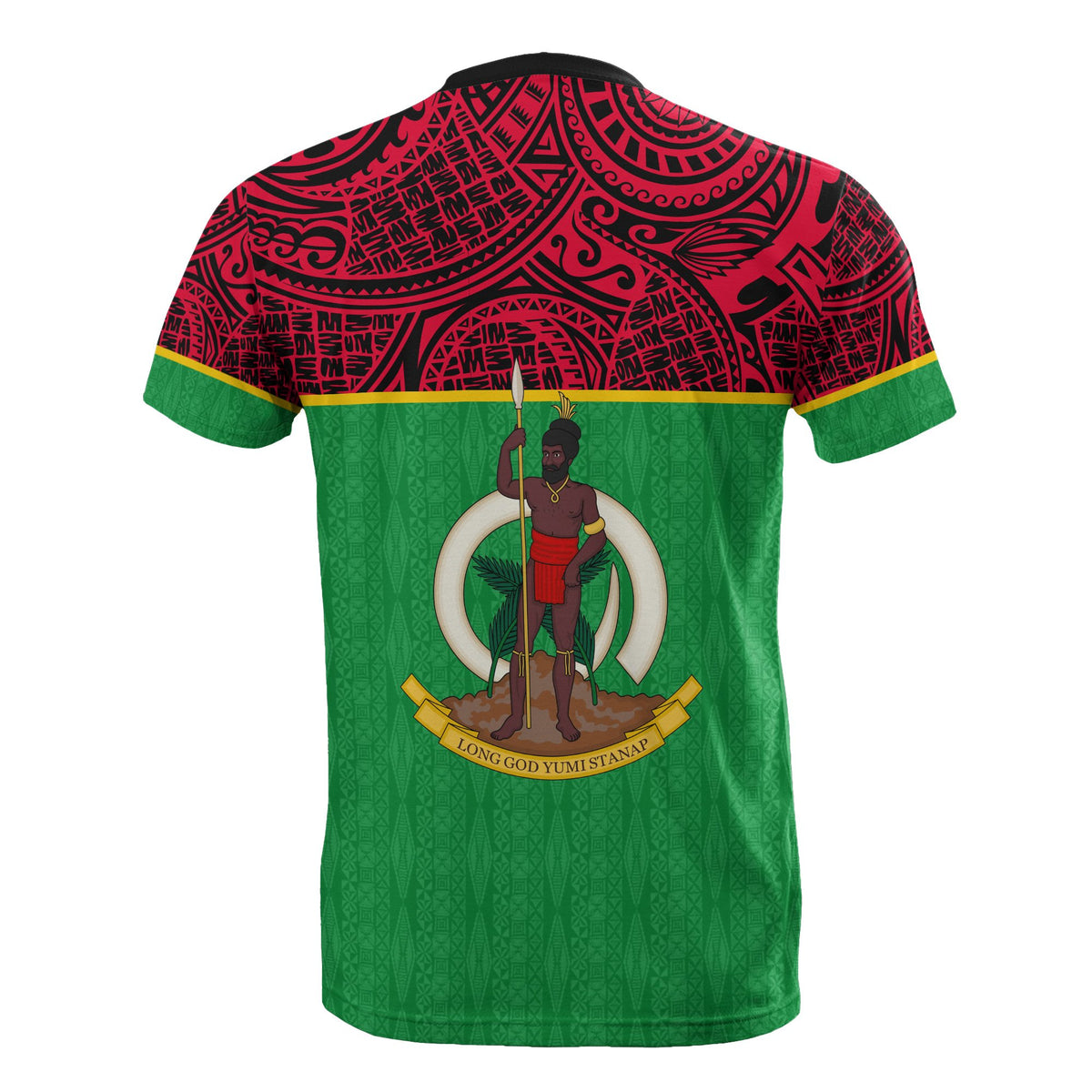 Vanuatu All Over T Shirt Vanuatuan Coat of Arms Melanesian Style - Polynesian Pride