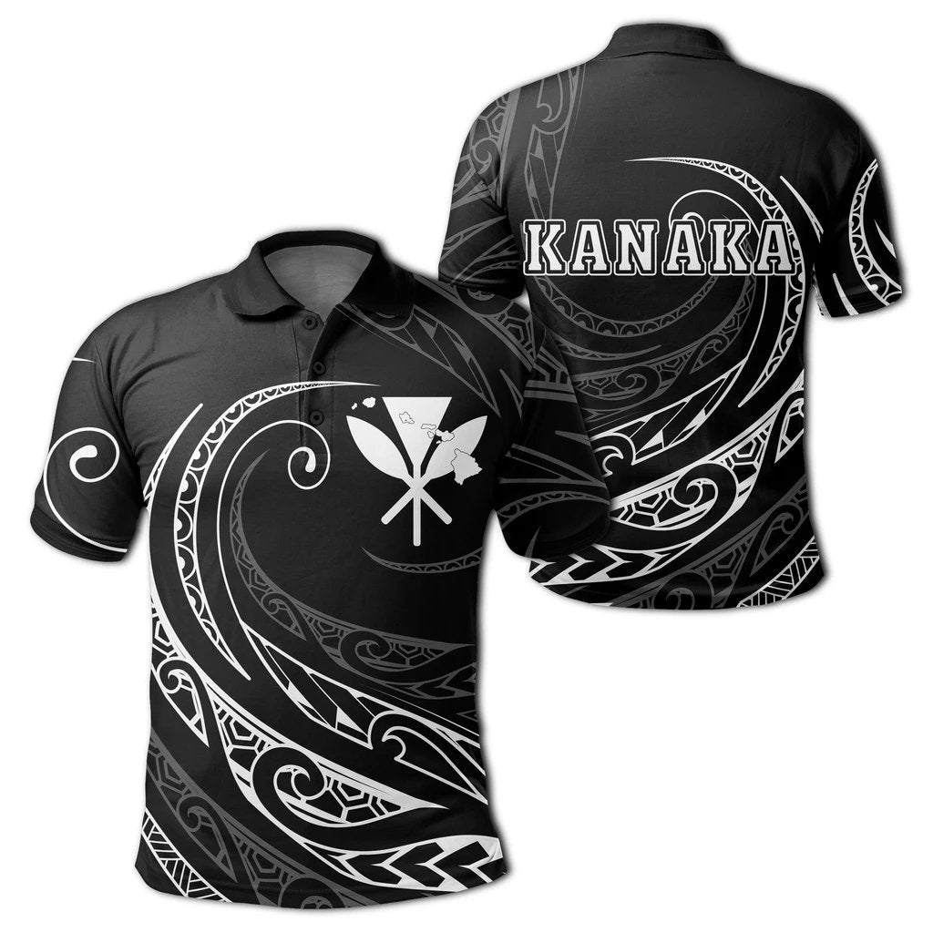 Kanaka Polynesian Polo Shirt Frida Style Unisex Black - Polynesian Pride