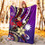 Nauru Premium Blanket - Tribal Flower With Special Turtles Purple Color - Polynesian Pride