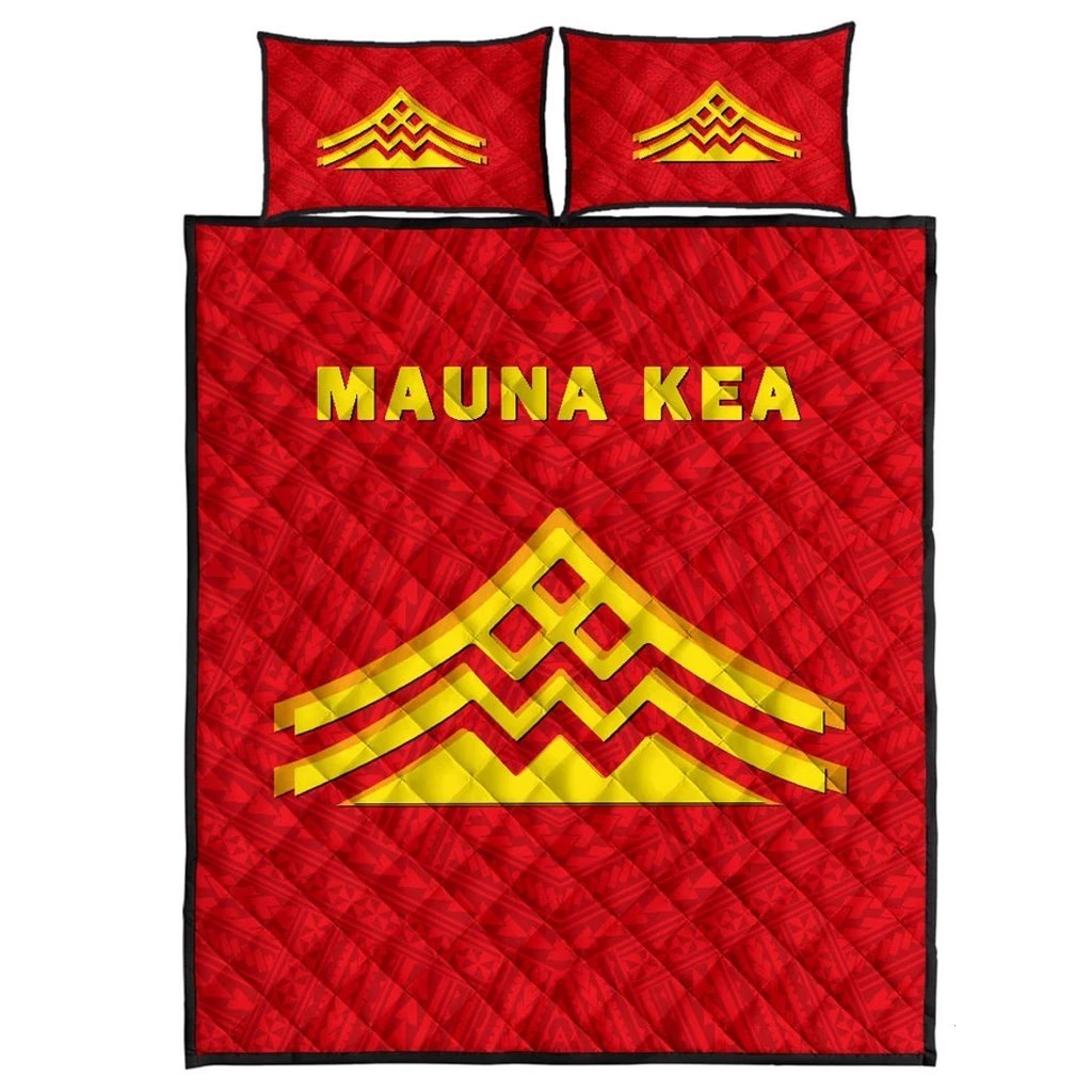 Hawaii Mauna Kea Polynesian Quilt Bed Set Red - Polynesian Pride