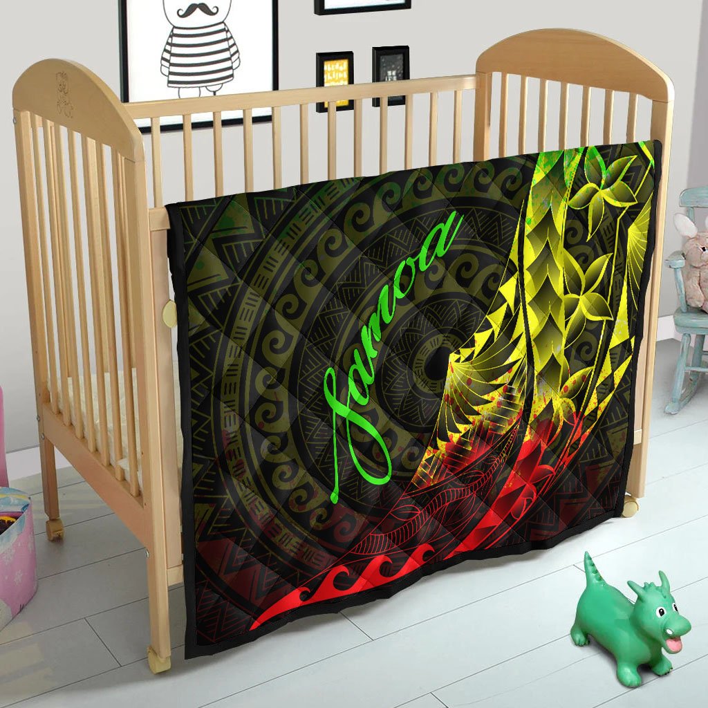 Samoa Premium Quilt - Polynesian Pattern Style Reggae Color - Polynesian Pride
