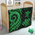 Fiji Polynesian Premium Quilt - Green Tentacle Turtle Crest - Polynesian Pride