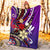 Hawaii Kanaka Maoli Premium Blanket - Tribal Flower With Special Turtles Purple Color - Polynesian Pride