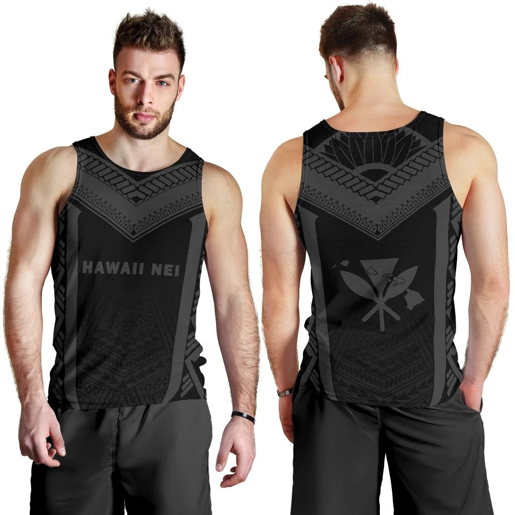 Hawaii Kanaka Polynesian Men's Tank Top Active Grey Grey - Polynesian Pride