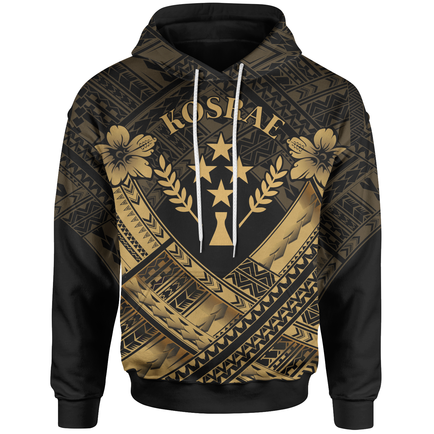 Kosrae Polynesian Custom Hoodie Kosrae Gold Camisole Hibiscus Style Unisex Gold - Polynesian Pride