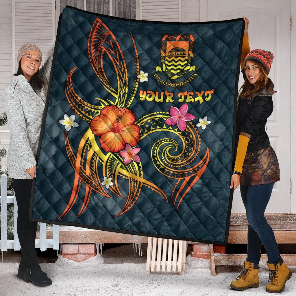 Tuvalu Polynesian Personalised Premium Quilt - Legend of Tuvalu (Blue) - Polynesian Pride