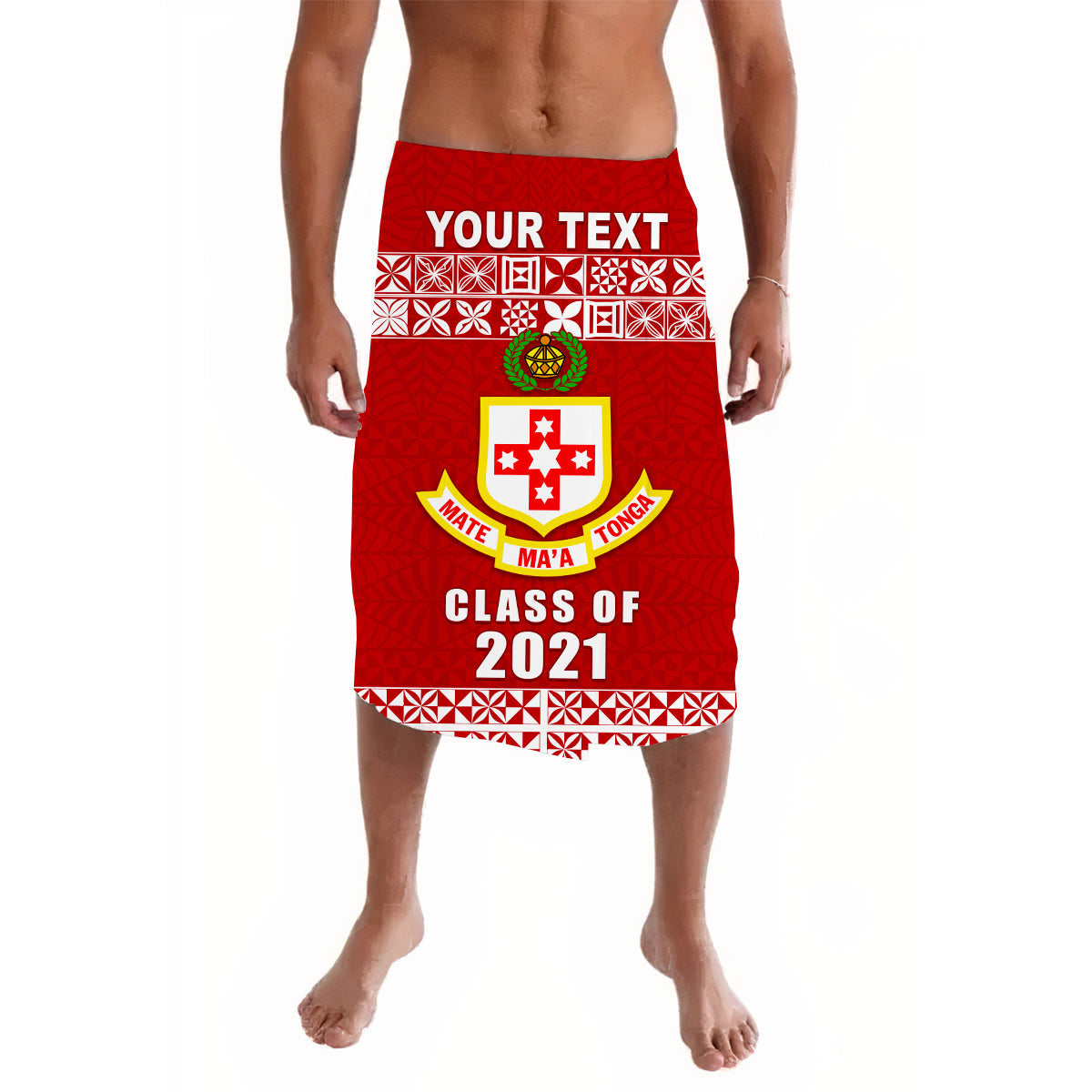 Custom Kolisi Tonga Lavalava Class Year and Your Text LT13 Red - Polynesian Pride