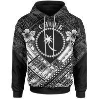 Chuuk Polynesian Hoodie Chuuk White Seal Camisole Hibiscus Style Unisex White - Polynesian Pride