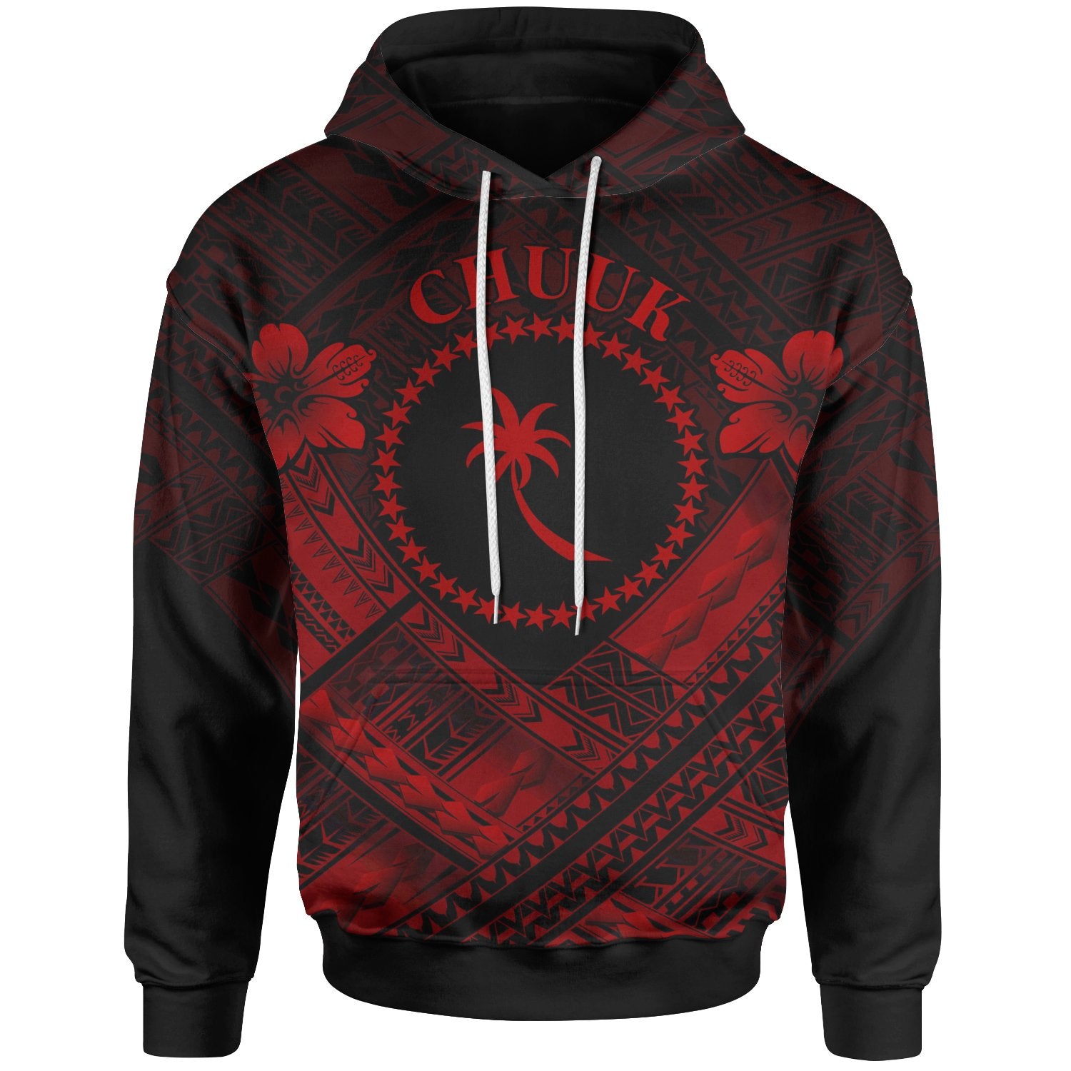 Chuuk Polynesian Hoodie Chuuk Red Seal Camisole Hibiscus Style Unisex Red - Polynesian Pride