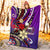 Samoa Premium Blanket - Tribal Flower With Special Turtles Purple Color - Polynesian Pride