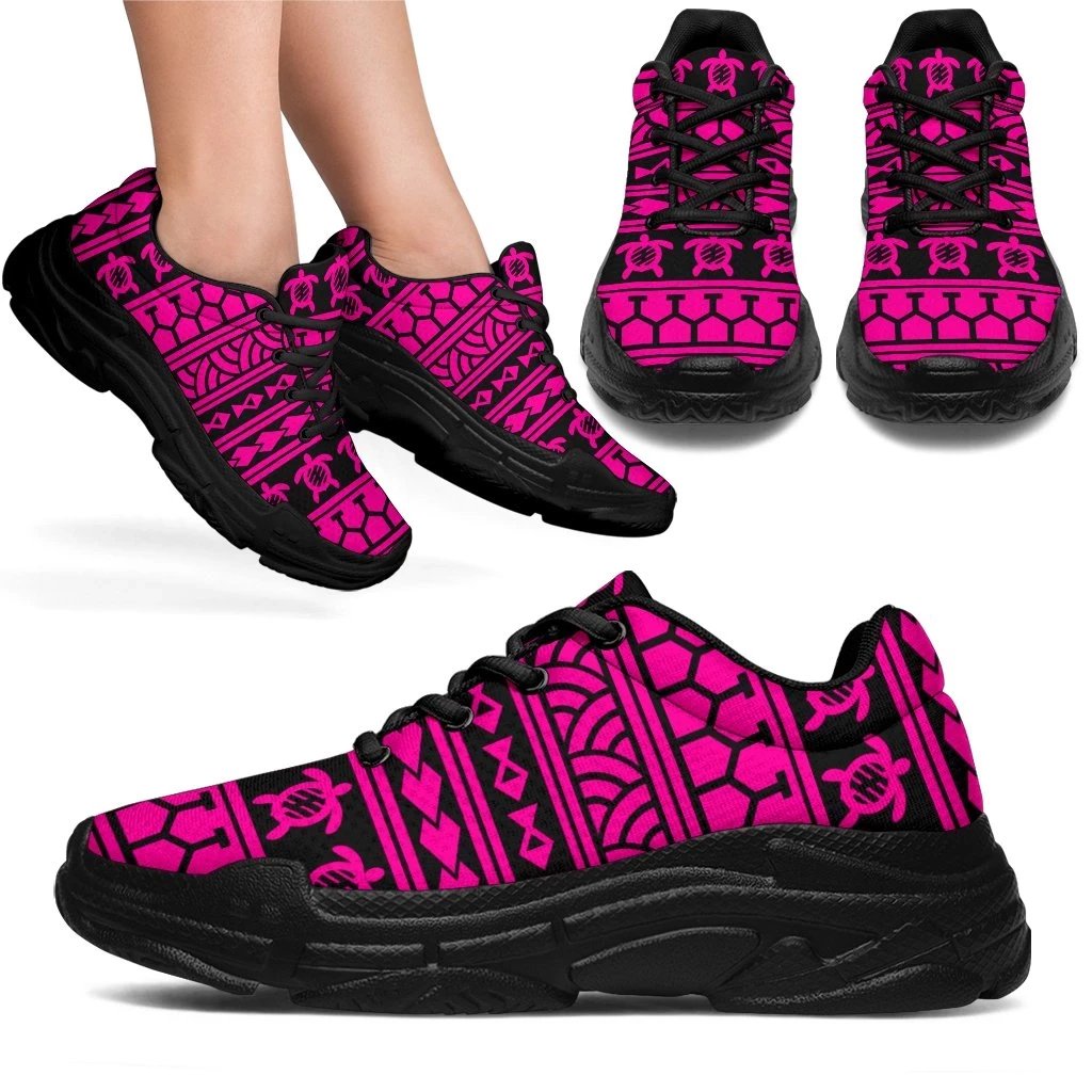 Polynesian tattoo tribal Pink Chunky Sneakers - Polynesian Pride