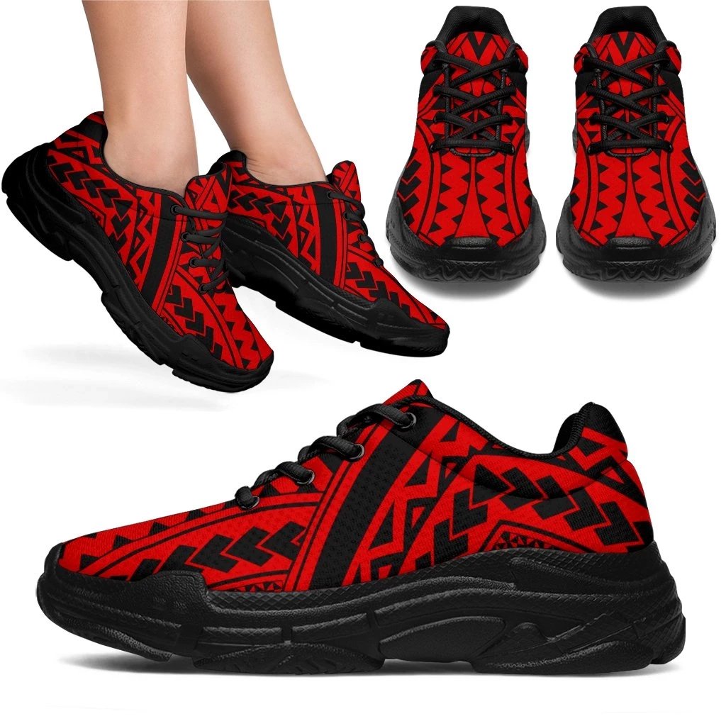 Polynesian Tradition Red Chunky Sneakers - Polynesian Pride