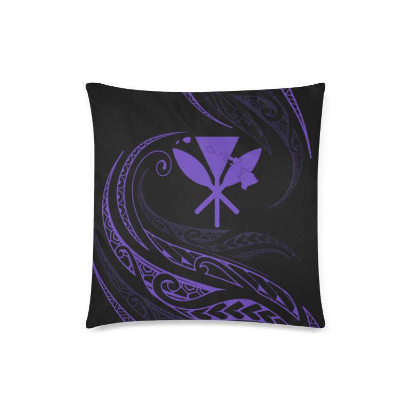 Kanaka Pillow Covers - Purple - Frida Style One Size 18"x18"(Twin Sides) Black - Polynesian Pride